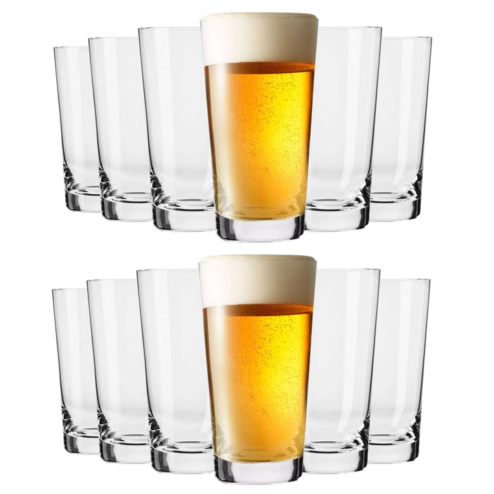 KIAPPO Biergläser Set 590 ml - 12 Stück Gläser Set - Lagerglas - Weizengläser - Kristallgläser - Ges
