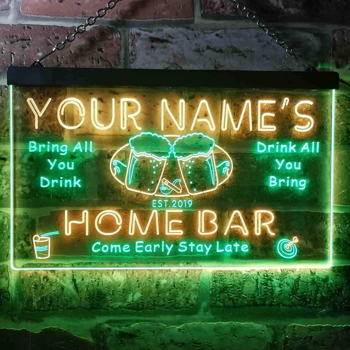 Personalized Your Name Est Year Theme Home Bar Beer Dual Color LED Barlicht Neonlicht Lichtwerbung N