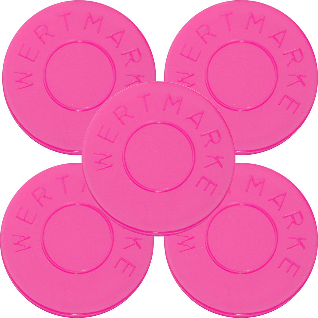 1000 Pfandmarken Wertmarken Durchmesser 30mm Farbe Neon-Pink mit beidseitiger Aufschrift"Wertmarke"