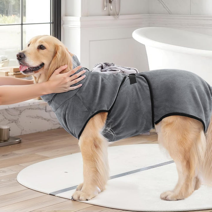 PETTOM Hunde-Bademantel Mikrofaser Hundehandtuch Schnell Trocknend mikrofaser Handtuch Super Saugfäh