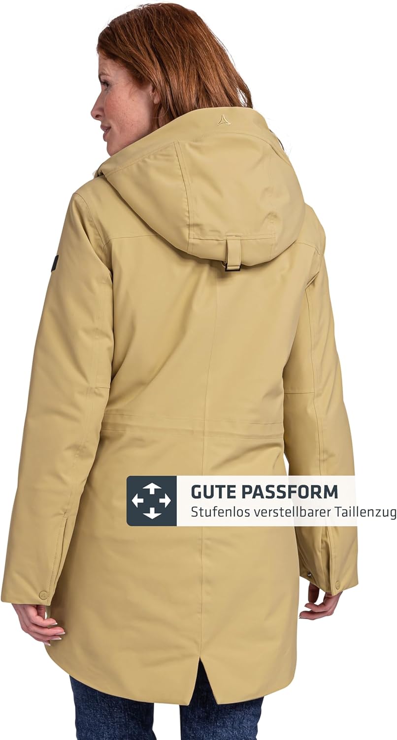 Schöffel Damen Ins. Parka Rotterdam L Mantel, Sand Drift, 36