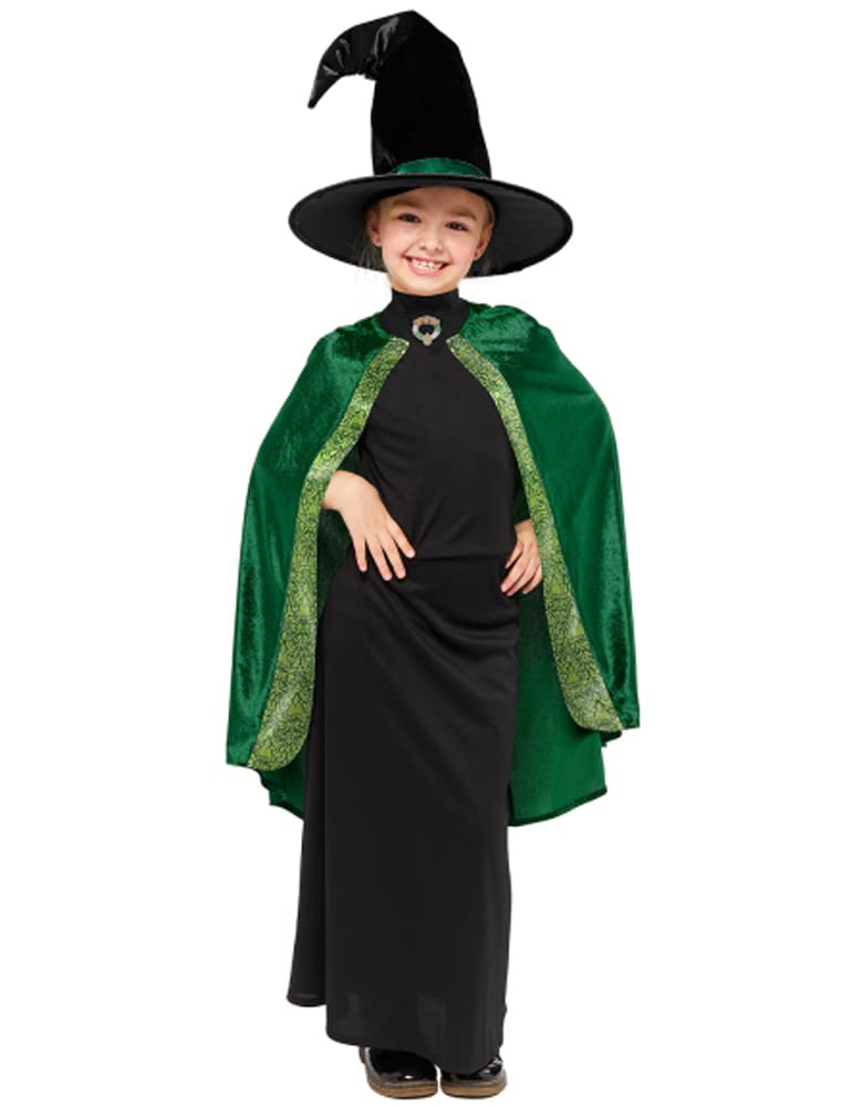 Amscan - Kinderkostüm Professor Mc Gonagall aus Harry Potter, Kleid, Umhang, Hut, Magierin, Zauberin