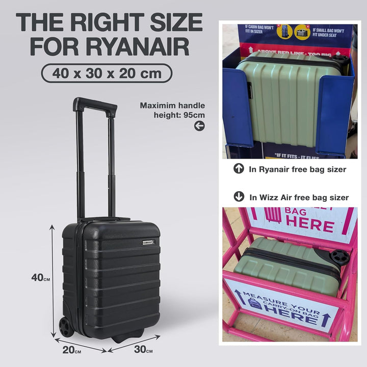 Cabin Max Anode Hartschalen Trolley 40x30x20 cm | 24L Handgepäck Koffer für Ryanair & Wizz Air Unter