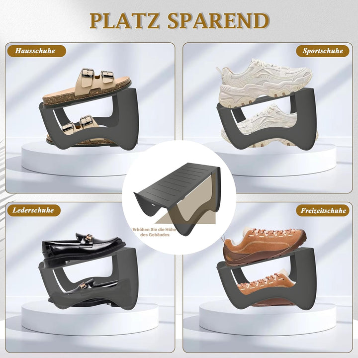 YUENFONG Schuhschlitze Schuhhalter 10 Stück Verstellbarer Schuhregale, Rutschfest Schuhstapler Organ
