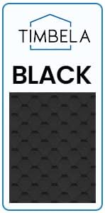 TIMBELA Bitumenschindeln-Set Hexagonal Rock H505BLACK, Schwarz Bitumen-Dacheindeckung M505 für Garte