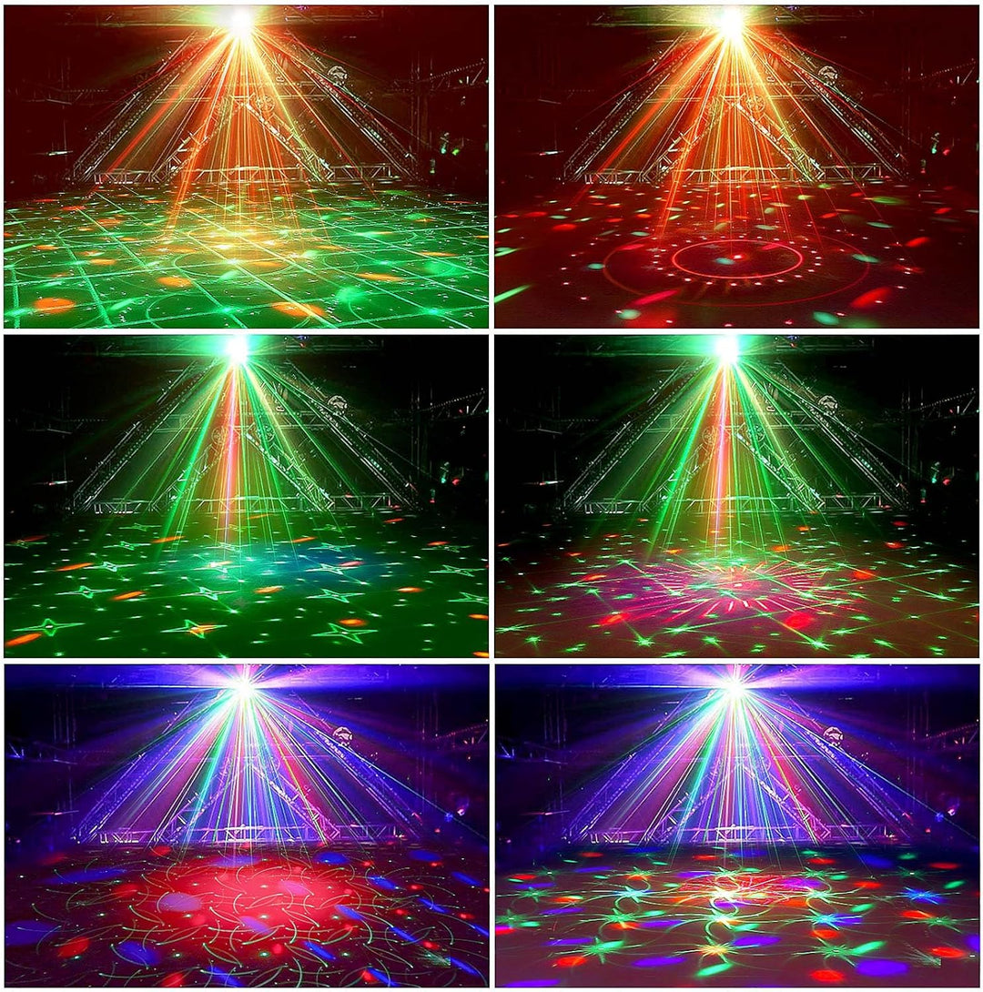 Nigecue 4 in 1 Discolicht Partylicht mit Fernbedienung, Musikgesteuert Disco Licht mit RGB Kugelleuc
