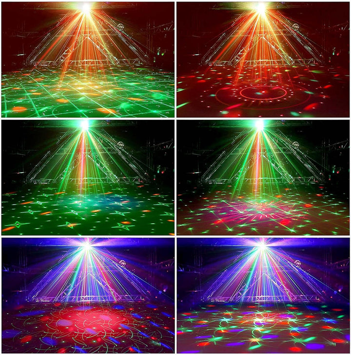 Nigecue 4 in 1 Discolicht Partylicht mit Fernbedienung, Musikgesteuert Disco Licht mit RGB Kugelleuc
