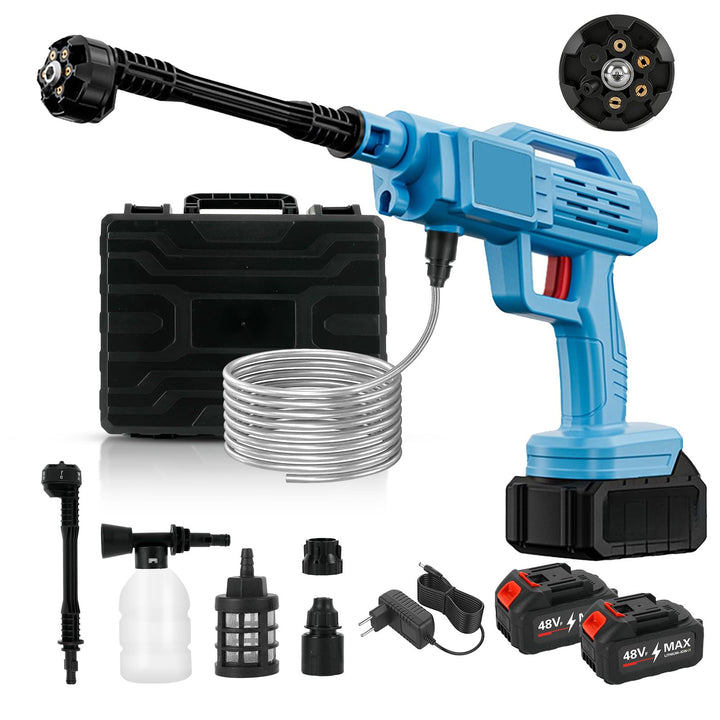 Akku Hochdruckreiniger für Makita 18V Akku, 45 Bar Mobiler Hochdruckreiniger mit 2×2.0Ah Akkus, 6-in