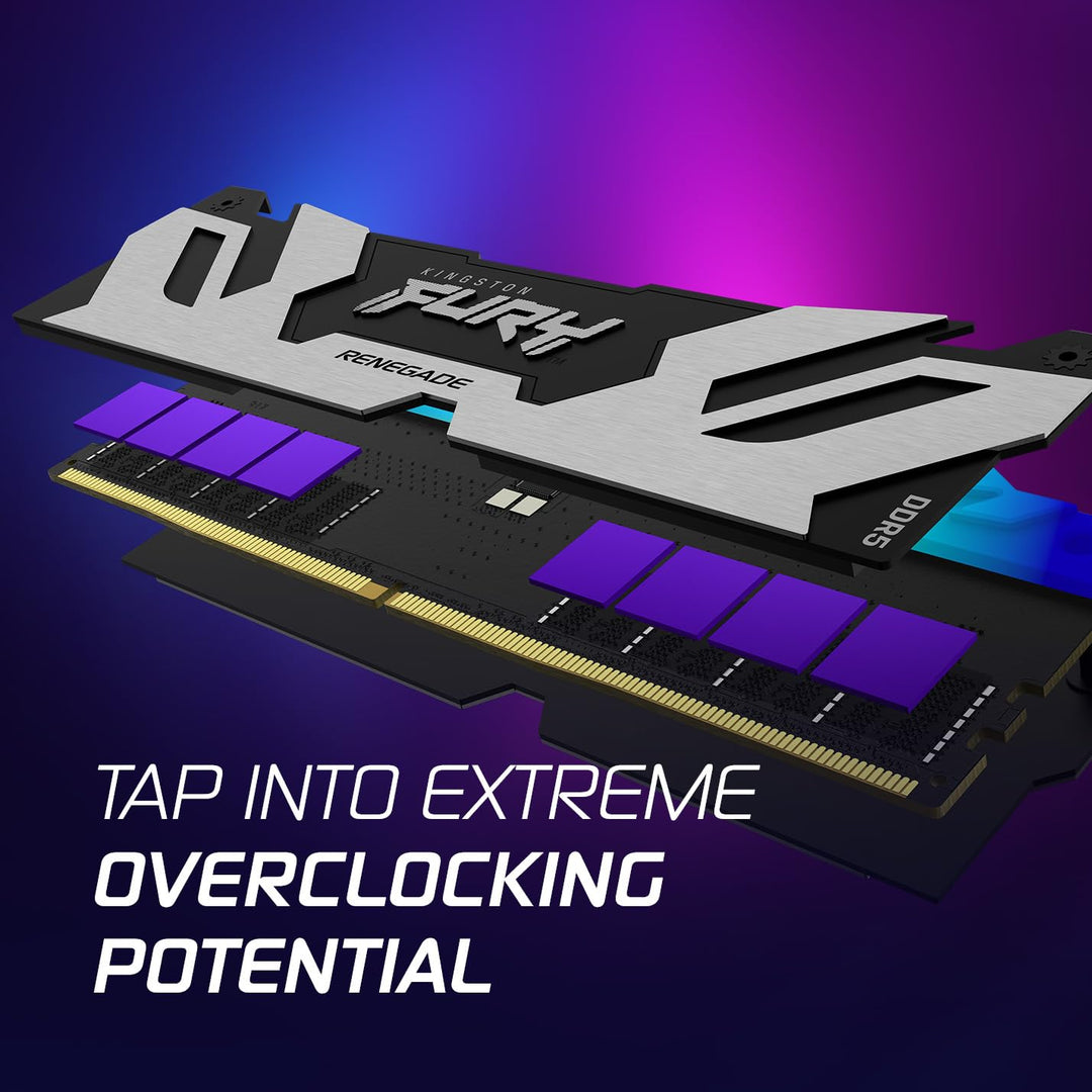 Kingston Fury Renegade Schwarz RGB 32GB 6400MT/s DDR5 CL32 DIMM Desktop Gaming Speicher (Kit mit 2 )