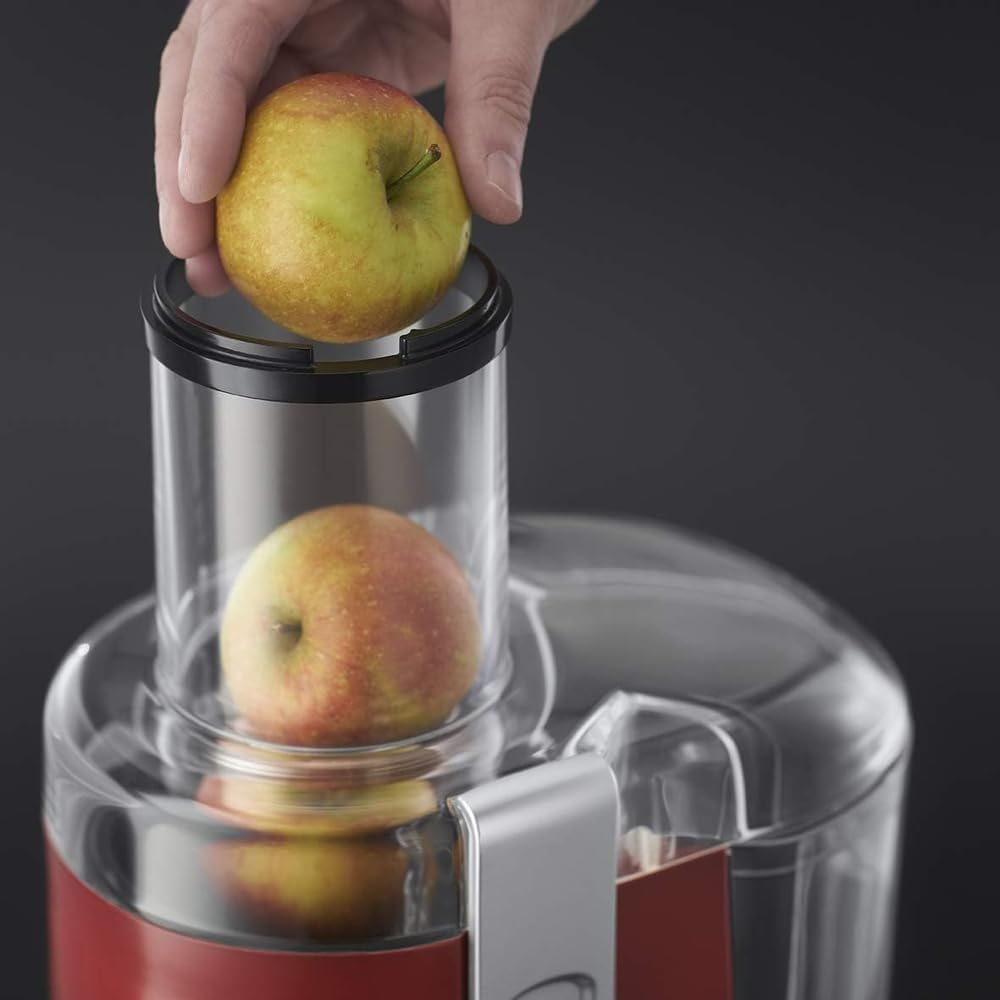 Russell Hobbs Entsafter [Gemüse und Obst] Desire Rot (XL Einfüllöffnung f. ganzes Obst &amp; Gemüse, 2 G