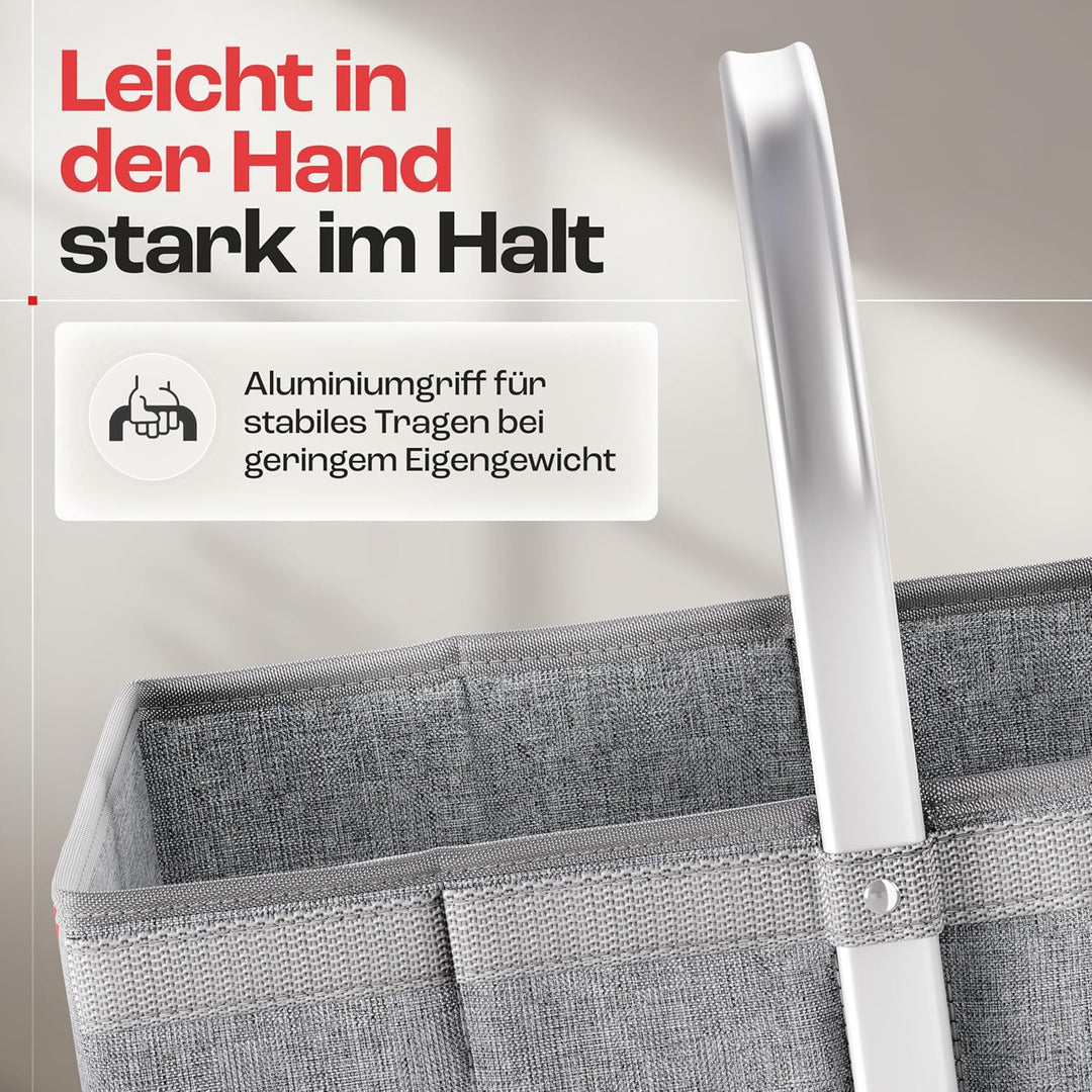 achilles Einkaufskorb - praktischer Tragekorb zum Einkaufen - klappbare Einkaufsbox mit Alu-Griff -