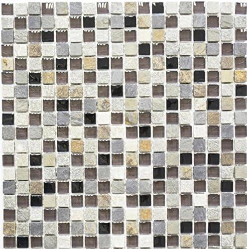 Mosaik Quadrat Crystal/Stein mix Glasmosaik Transluzent Transparent 3D, Mosaikstein Format: 15x15x8
