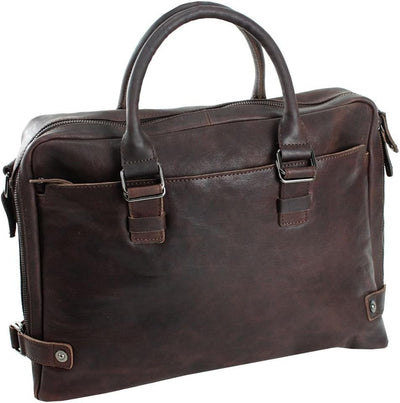 Harolds R. Johnson Businesstasche mit Notebookfach aus Leder 40 cm Dunkelbraun, Dunkelbraun