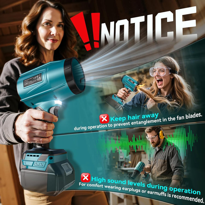 Ecarke Akku-Gebläse Turbo für Makita 18V Akkus, 80.000 U/Min bürstenloser Motor, 60m/s Luftgeschwind