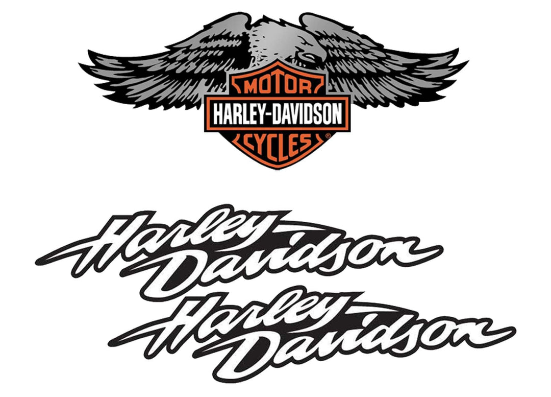 Reflektierende Aufkleber für Motorradhelm, Hommage an Harley Davidson – Adler (3 Sticker)