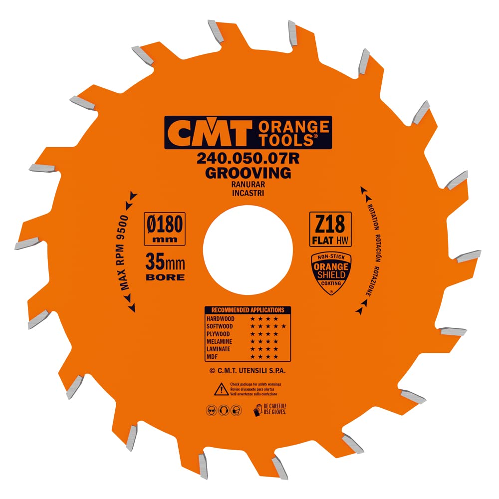 CMT Orange Tools 240.050.07r – Kreissägeblatt für gerade Nutfräser 180 x 5 x 35 Z 18