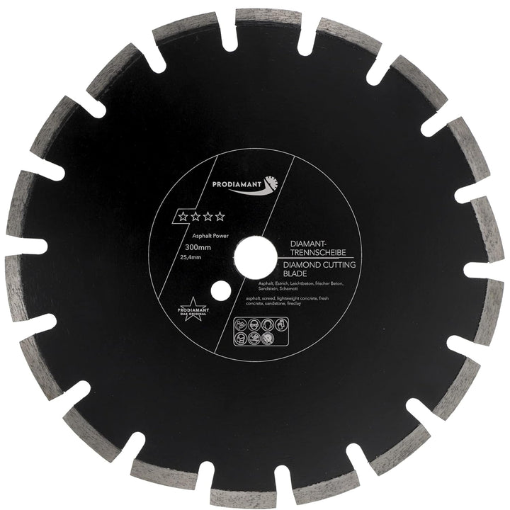 PRODIAMANT Diamantscheibe 300 mm x 25,4 mm Abrasiv für Strassen, Asphalt, Estrich, Leichtbeton, fris