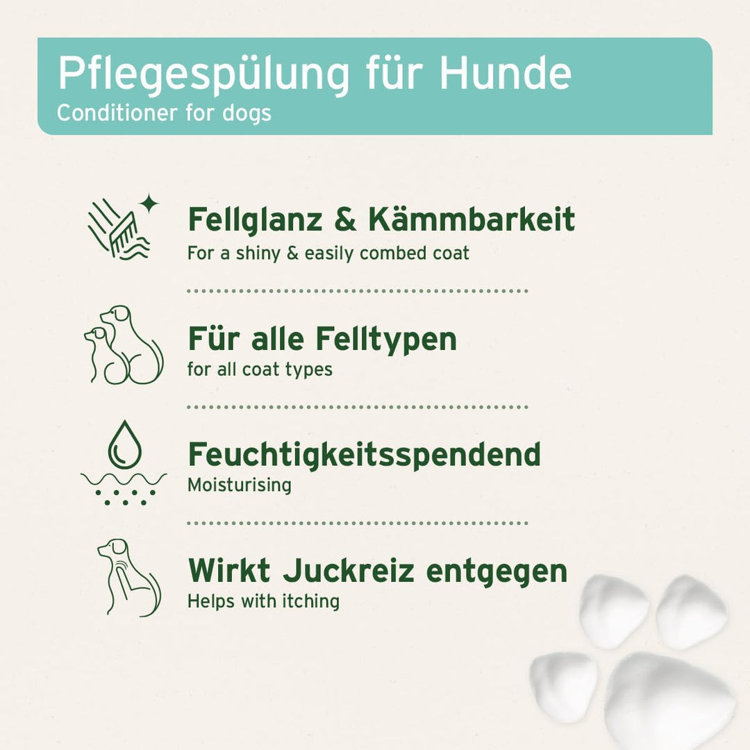 AniForte Fellharmonie Conditioner für Hunde 200ml - Spülung für Hunde mit Kokosöl & Aloe Vera, für L