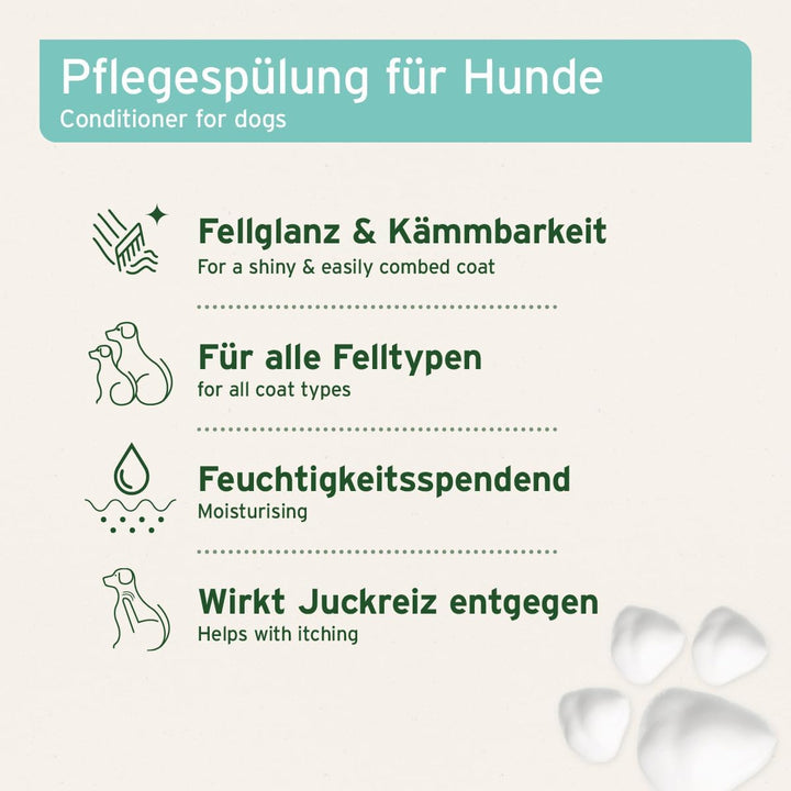 AniForte Fellharmonie Conditioner für Hunde 200ml - Spülung für Hunde mit Kokosöl & Aloe Vera, für L