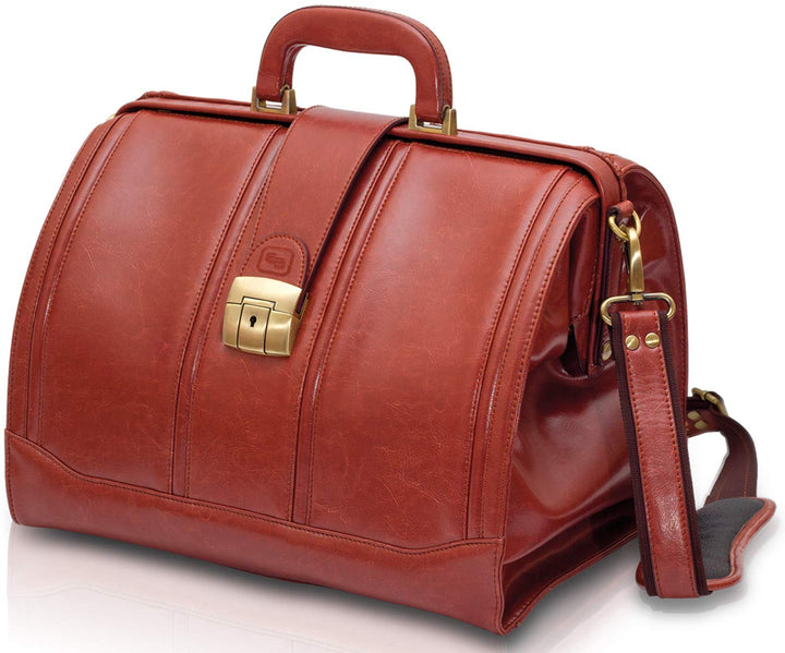 ELITE BAGS - DOC'S deluxe Arzttasche | braun | Leder | traditionelle Design | gutes Platzangebot | h