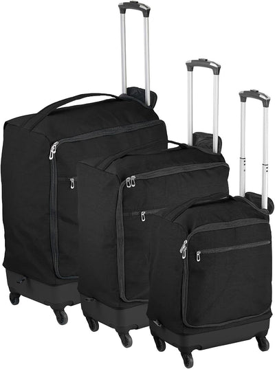 Xcase Falt-Reisetaschen: 3 ultraleichte 4 Rollen Reise-Trolleys, 46, 57 und 78 Liter (Rollenreisetas