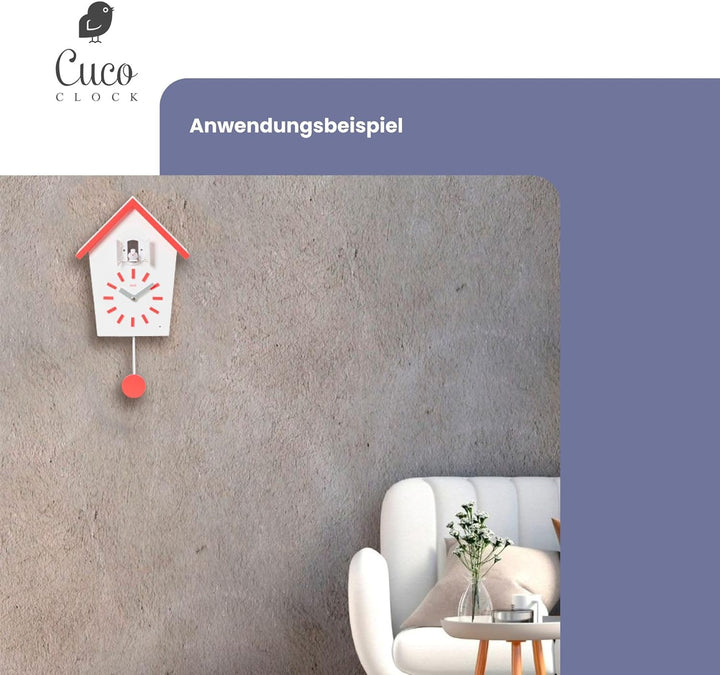 Cuco Clock Kuckucksuhr BAUERNHAUS, Pendeluhr Wanduhr, Moderne Schwarzwalduhr, 28,3 × 22,8 × 10,4cm,