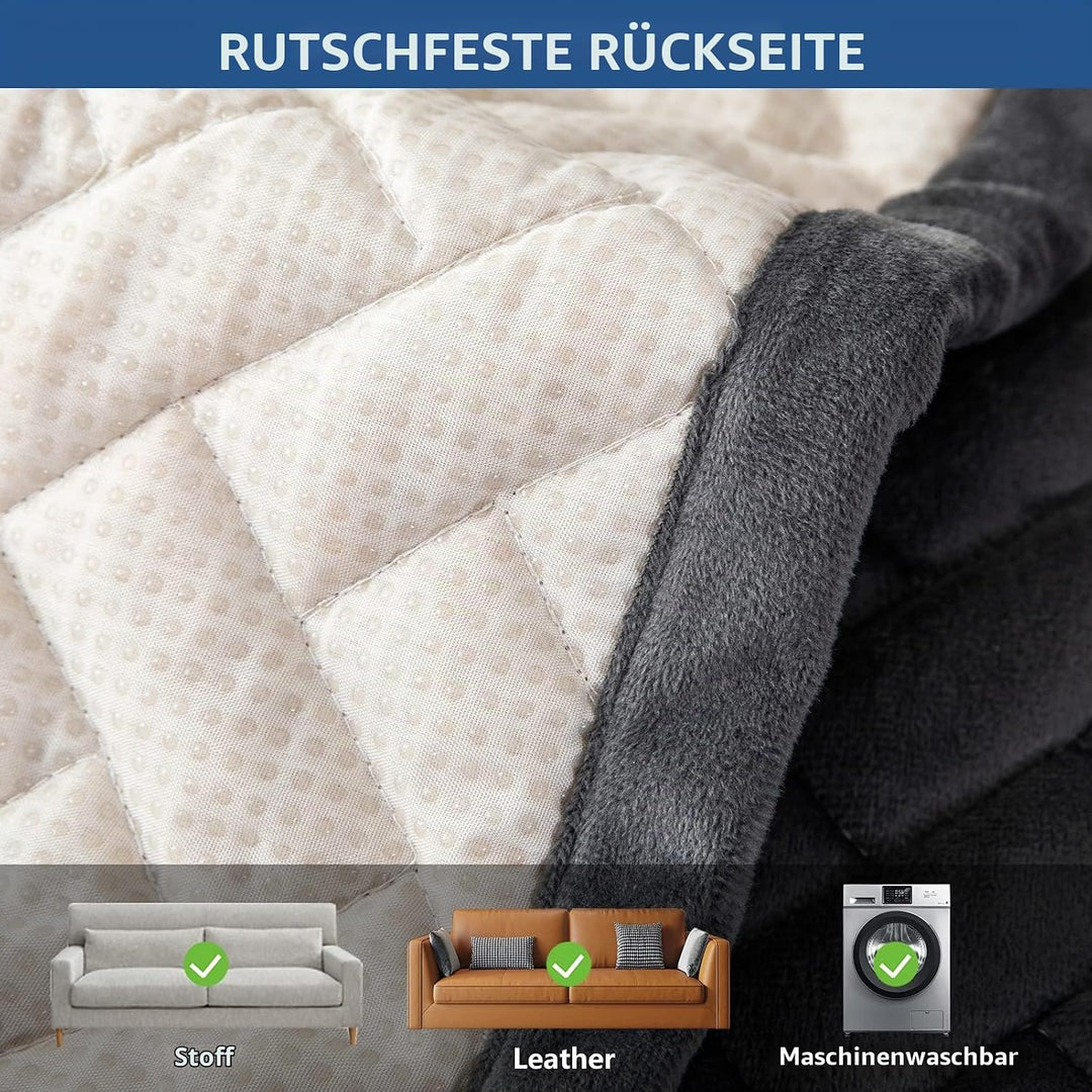 Eismodra Sofa Überzug,Sofabezug 3 Sitzer,Anti-Rutsch-Couch Überzug für L Form Sofaschoner Chaiselong