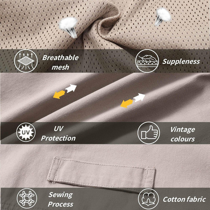 MeiLayM Herren Outdoor Weste Anglerweste mit Multi-Taschened Sommer Freizeit Baumwolle Weste Hundewe