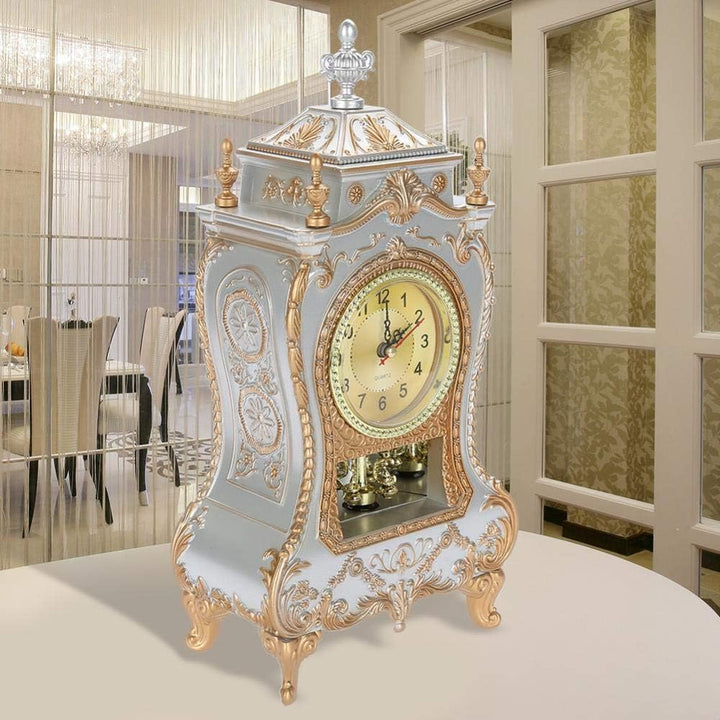 Haofy Vintage Tischuhr, Antique Home Hotel Dekorativ(Weiss)