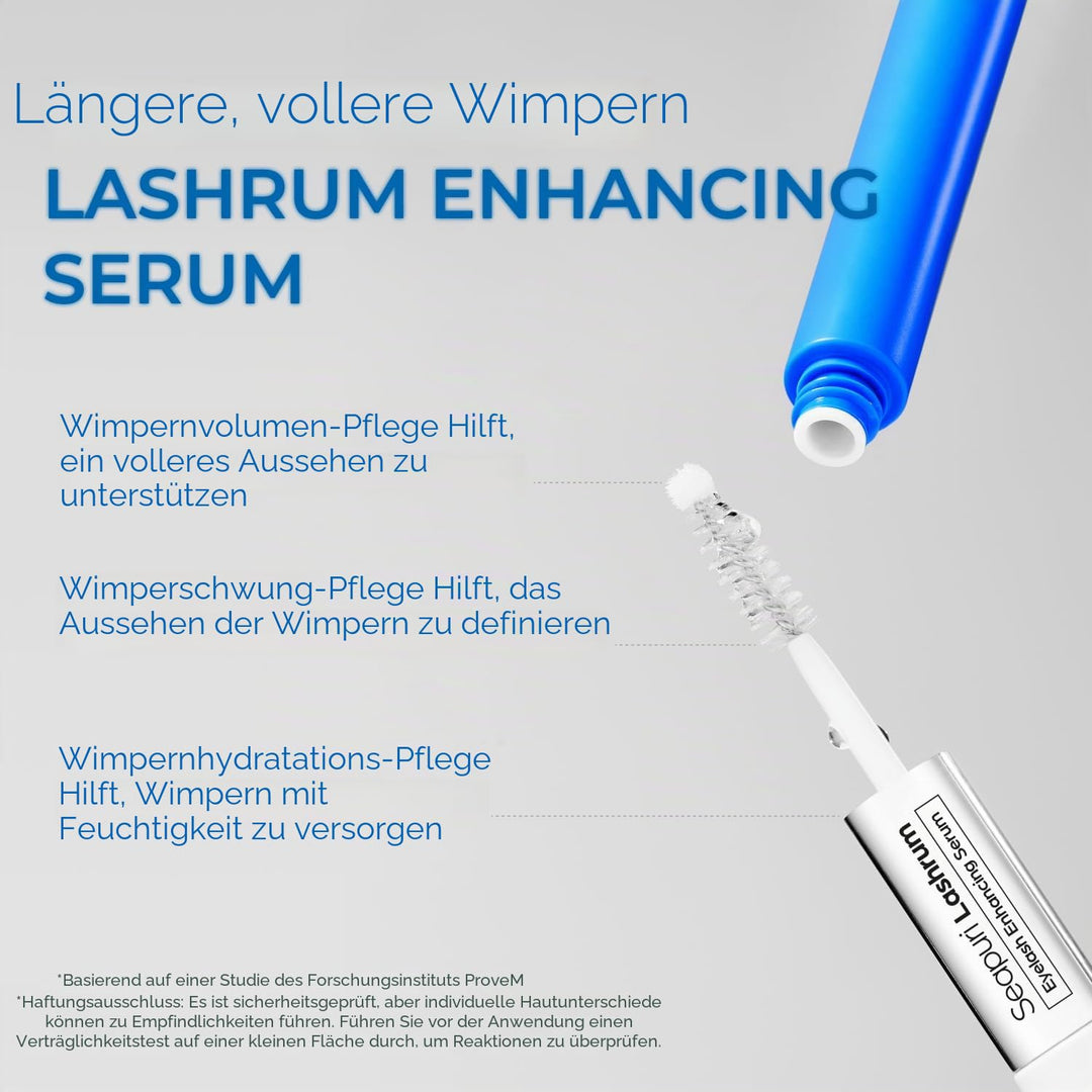 Seapuri Lashrum Wimpernverstärkungsserum | Wimpernwachstumsserum mit Koffein, Peptiden und Biotin |