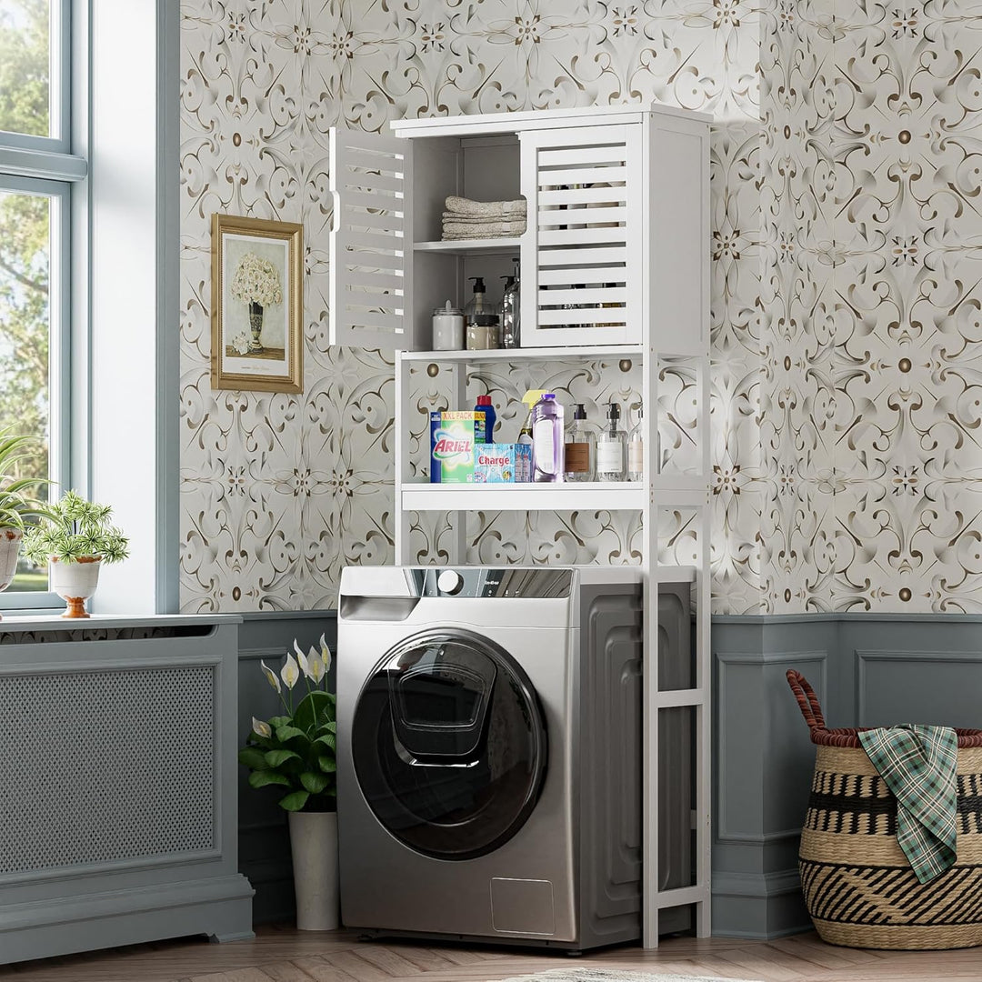 SMIBUY Bad Lagerung Regal mit Schrank, Bambus über die Toilette Veranstalter Rack, freistehende Toil
