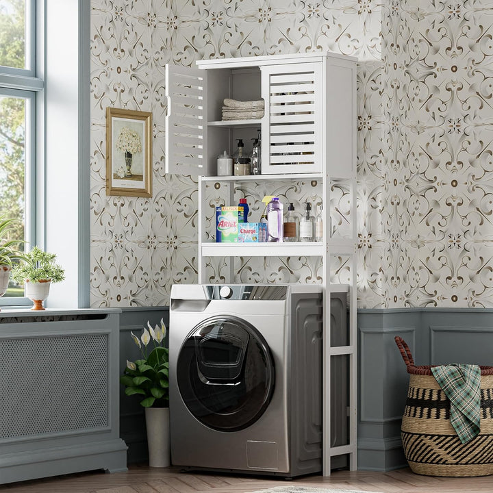 SMIBUY Bad Lagerung Regal mit Schrank, Bambus über die Toilette Veranstalter Rack, freistehende Toil