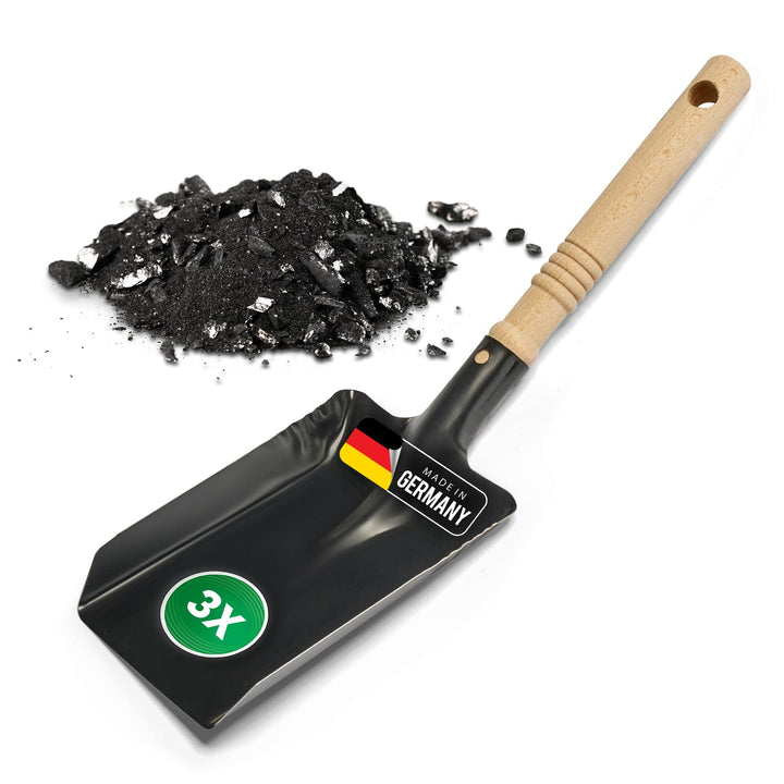 Kohleschaufel Kohlelöffel Ascheschaufel Schaufel Kamin Ofenschaufel (3, Kohleschaufel schwarz), 3