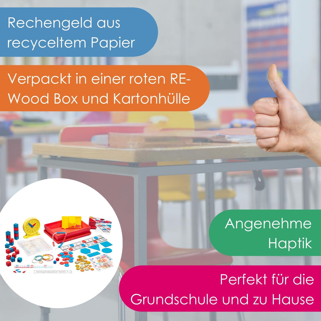 WISSNER® Mathe-Lernbox für die Grundschule mit Übungsaufgaben - Mathe-Set Made in Germany, Ideal für