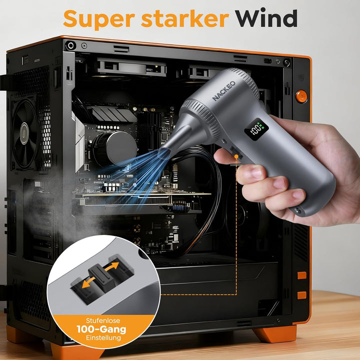 Elektrisches Staubgebläse, 230000 U/min Super Power Cordless Air Duster, 100-stufig einstellbares Mi