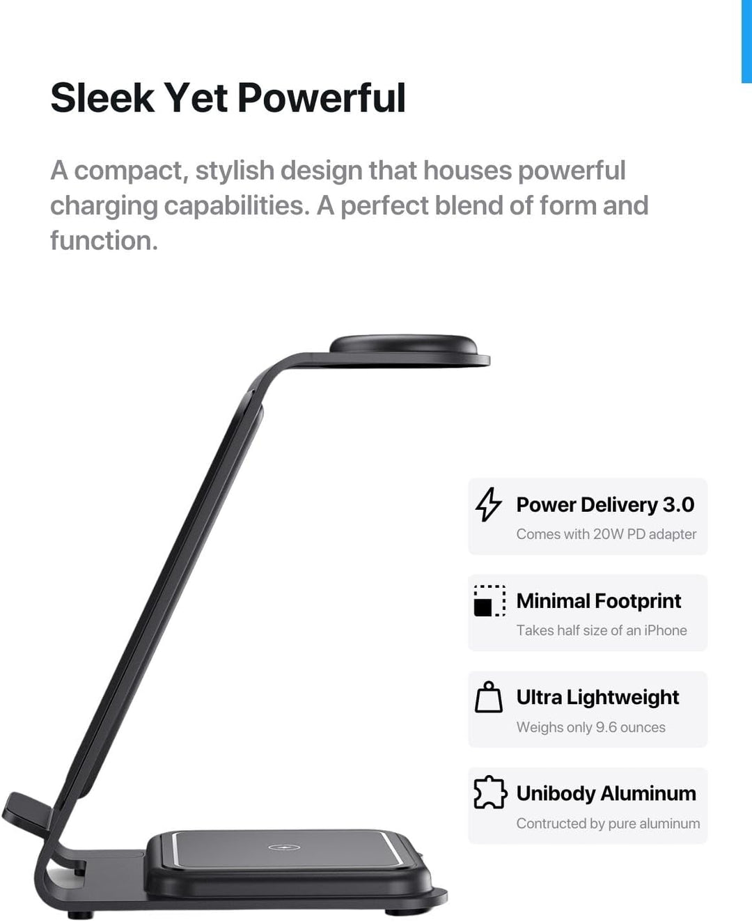 Intoval Kabellose Ladestation, 3-in-1-Ladegerät für Apple, iPhone/iWatch/earpods, iPhone 14,13,12 (P