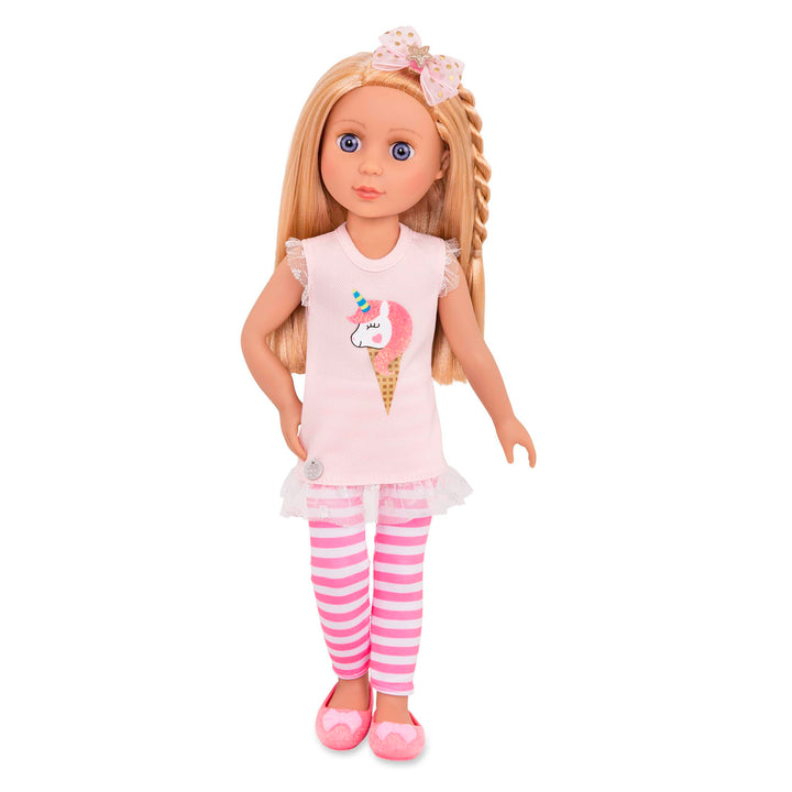 Glitter Girls Puppe Lacy – Bewegliche 36cm Puppe mit Kleidung, Zubehör und langen Haaren zum frisier