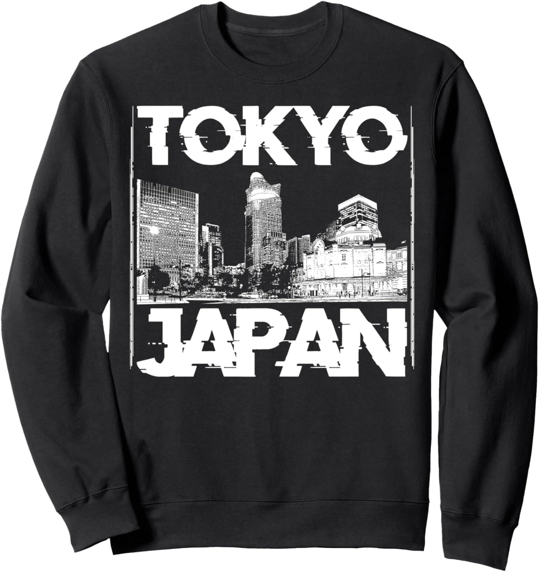 Tokio Japan Grossstadt Silhouette Umriss Nihon Nippon Kanji Sweatshirt