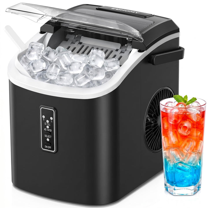 EUHOMY Eiswürfelmaschine Klein, 9 Würfel in 6 Minuten Bereit, 12 Kg/Day, Selbstreinigend, Tragbare E