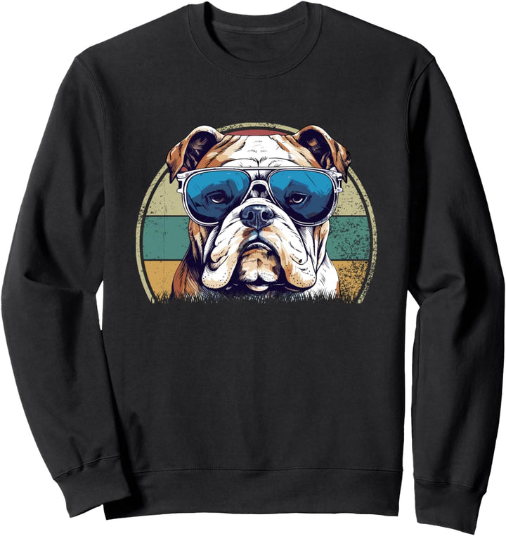 Hund mit Sonnenbrille Geschenk I Bulldogge mit Sonnenbrille Sweatshirt