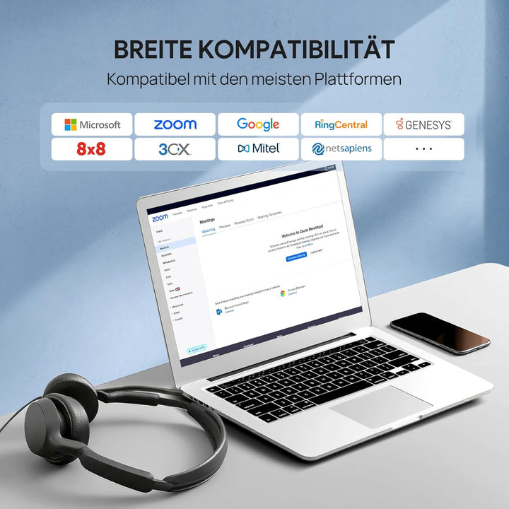 Yealink UH42 USB Mono Headset mit Geräuschunterdrückendem Mikrofon Kabelgebundenes Headset mit USB-C