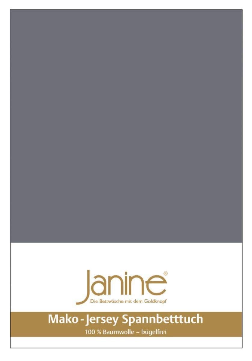 Janine Spannbetttuch 5007 Mako Jersey 180/200 bis 200/200 cm opalgrau Fb. 48 180/200 cm - 200/200 cm