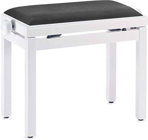 Stagg PB39 WHM VBK Klavierbank - Weiss Matt/Velour Schwarz