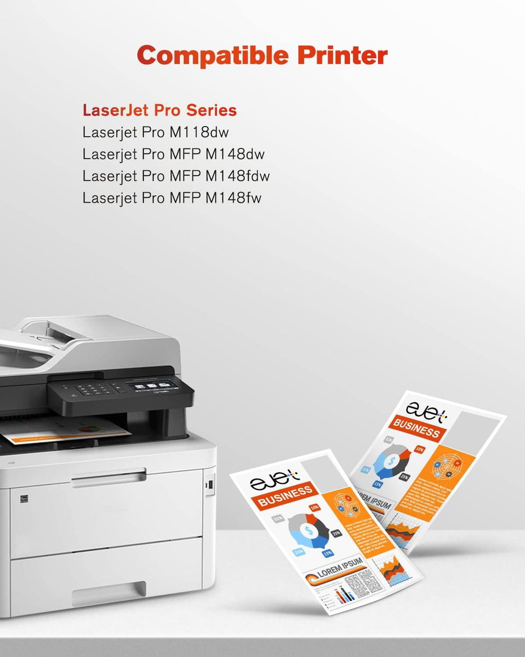 ejet CF294X Toner Kompatibel für HP 94A 94X CF294A für Laserjet Pro MFP M148dw M148fdw M148 für Lase