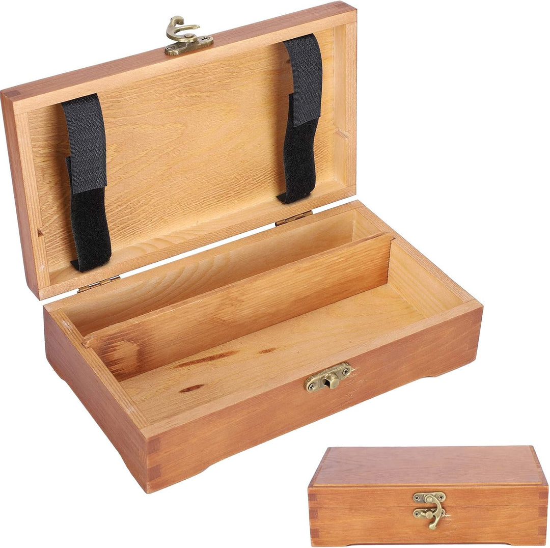Hölzernes Federmäppchen, antikes Federmäppchen mit Verschluss, Bastelboxen aus Holz für Kunstwerkzeu
