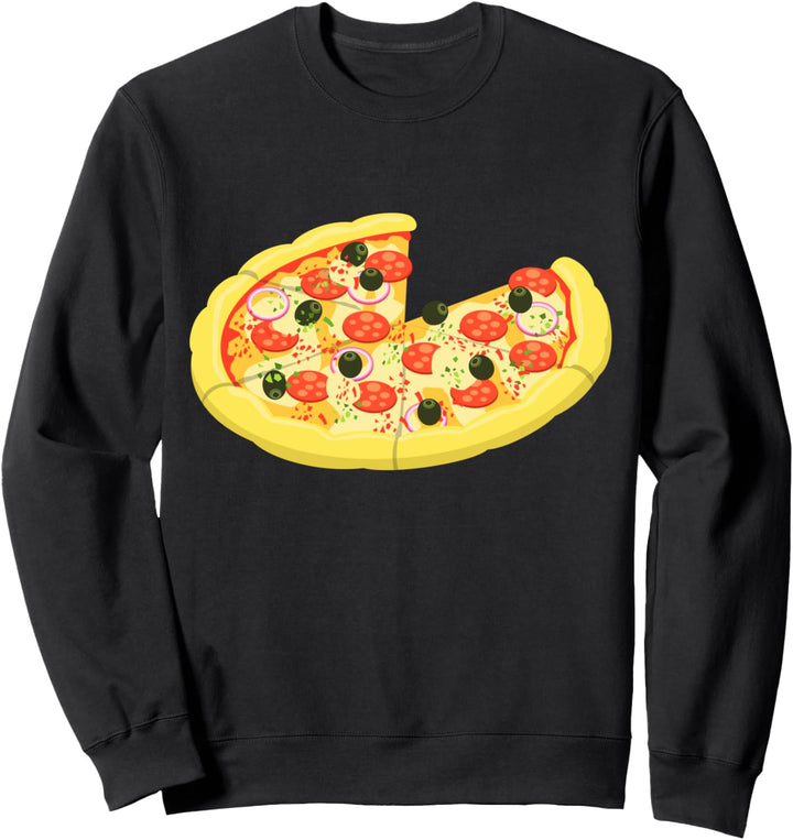 Vater Sohn Partnerlook Pizza Mit Fehlenden Stück Sweatshirt