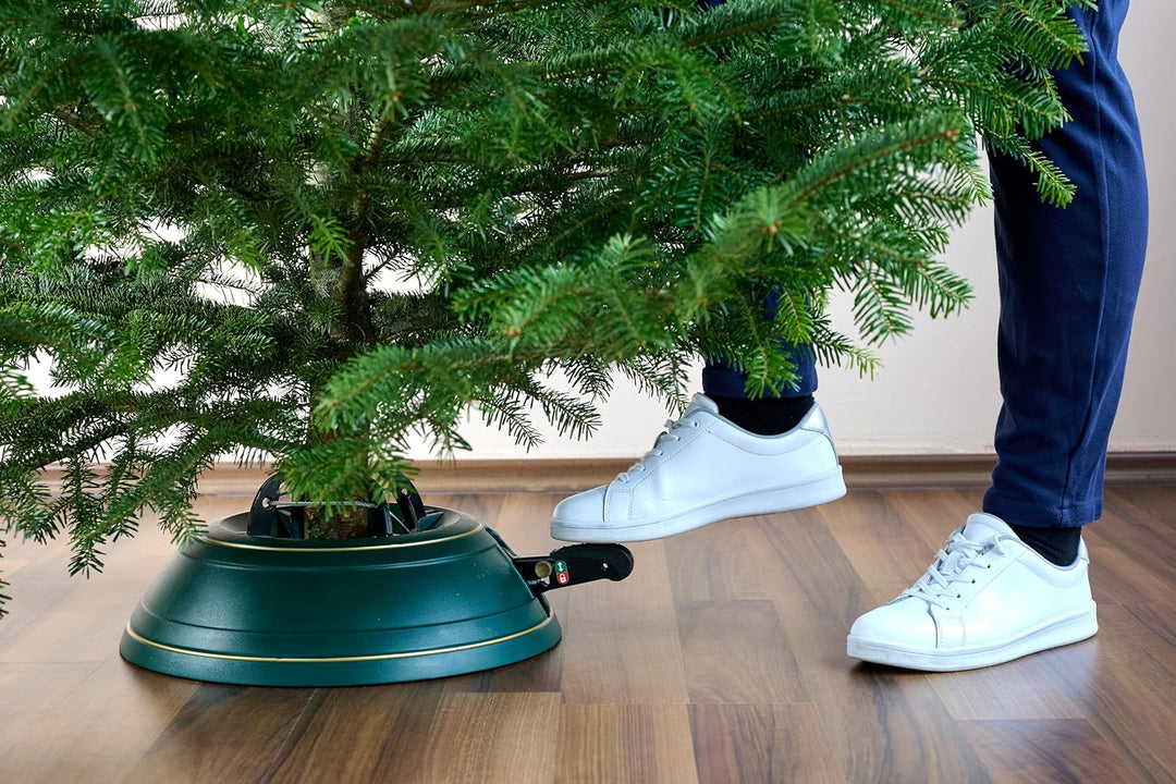 KRINNER Weihnachtsbaum Christbaumständer Vario Classiv Grün 39cm inkl. Fusspedal-und Einseiltechnik