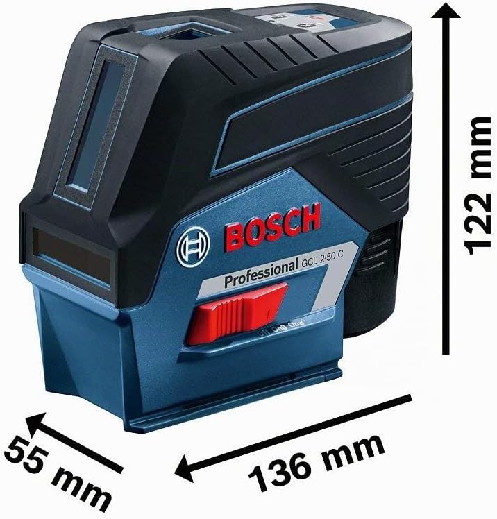 Bosch Professional Linienlaser GCL 2-50 C (roter Laser, Innenbereich, mit App-Funktion und Halterung