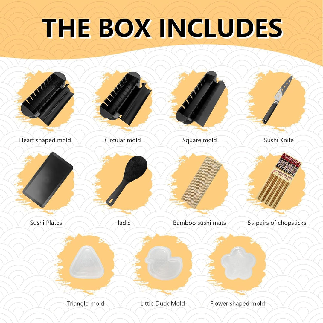 HI NINGER sushi maker set,deluxe edition 20 artikel kit für anfänger zum selber machen,sushi maker k