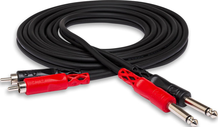 Hosa CPR-201, standard Audiokabel, Dual 1/4 Zoll TS auf Dual RCA, 1m Länge, 1m